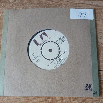 Paul Anka You're Having My Baby 7 Vinyl Single Record 45rpm