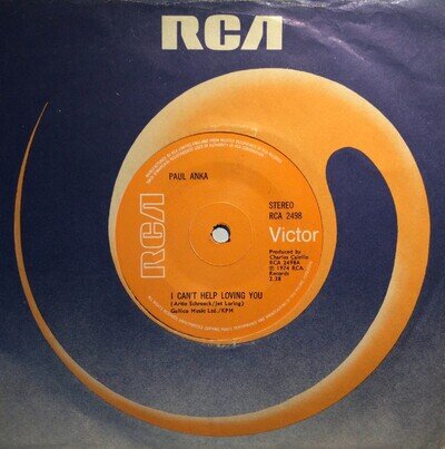 60s N. Soul - PAUL ANKA - I can't help loving you - 1975 UK RCA VICTOR VG