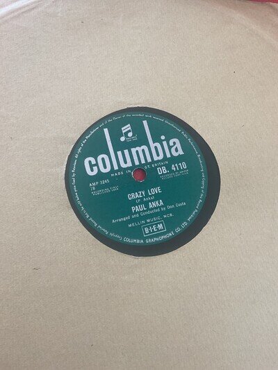 PAUL ANKA CRAZY LOVE 78 rpm