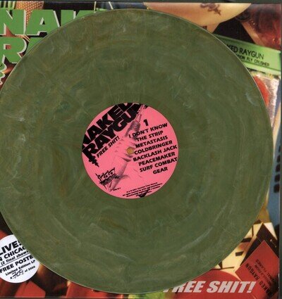 NAKED RAYGUN FREE SHIT! LP VINYL limited edition green/white vinyl LP with post