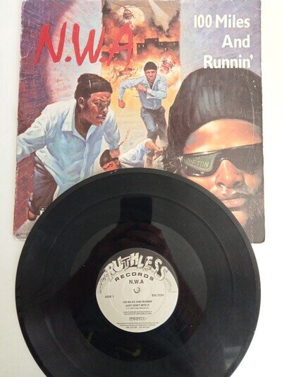 N.W.A - 100 Miles and Runnin' US IMPORT 12" Vinyl Single VG 1990 Ruthless