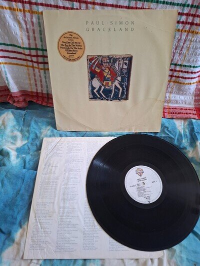 Paul Simon – Graceland EUROPE Vinyl LP w/INNER 1986 WB 925 447-1 WX52