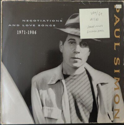 Paul Simon ‎Negotiations & Love Songs Vinyl Record VG+/G+ WX223 1988 1st Press