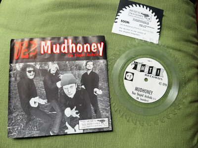 MUDHONEY - YOU STUPID ASSHOLE - UK - 7" SINGLE - SAW-TOOTHED CLEAR VINYL - 1992