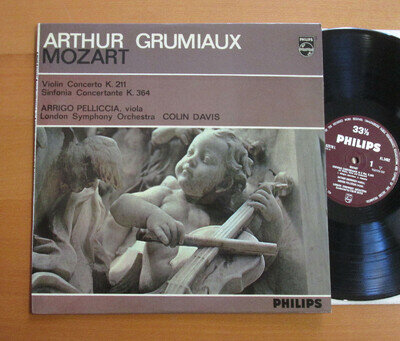 AL 3492 ED1 Arthur Grumiaux Mozart Violin Concerto Davis NEAR MINT Philips Plum