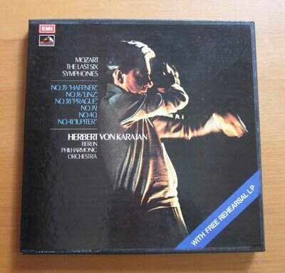 SLS 809 ED1 Mozart The Last Six Symphonies Karajan + Rehearsal 4LP 1st C/stamp