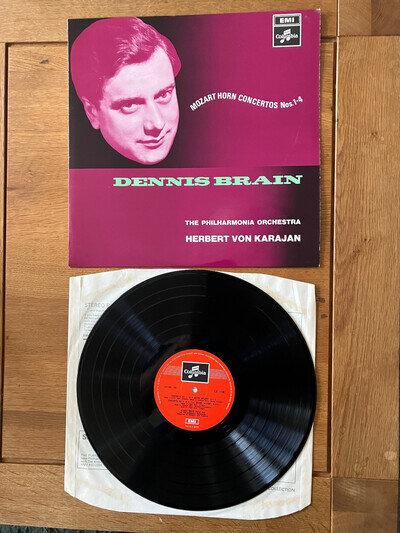 COLUMBIA 33CX 1140 KARAJAN/DENNIS BRAIN MOZART HORN CONCERTOS 1-4 LP UK 3RD