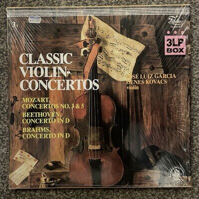 Brahms Mozart Beethoven Classic Violin Concertos 3LP vinyl Album Fidelio Records