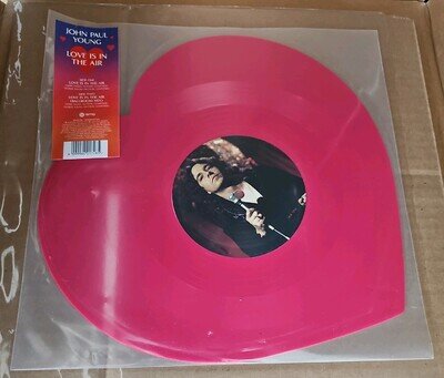 John Paul Young "Love Is In The Air" Heart Shaped Red Coloured Vinyl 7 inch