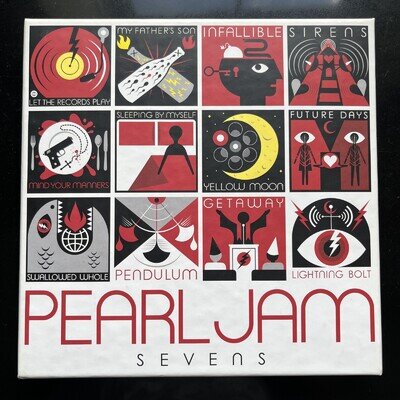 Pearl Jam Sevens Limited Edition 7” Vinyl Boxset Coloured Vinyl Lightning Bolt