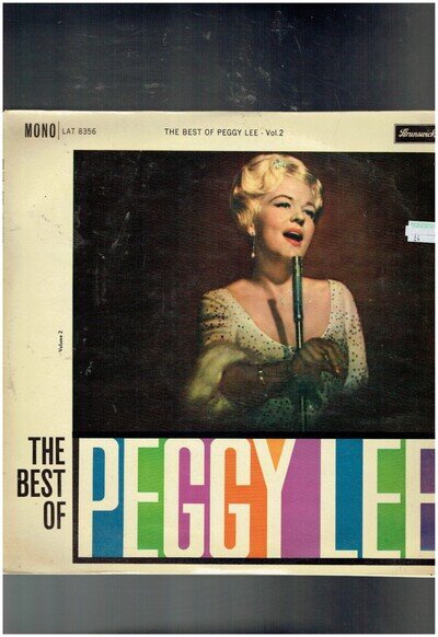 PEGGY LEE THE BEST OF PEGGY LEE VOL 2 MONO VINYL ALBUM