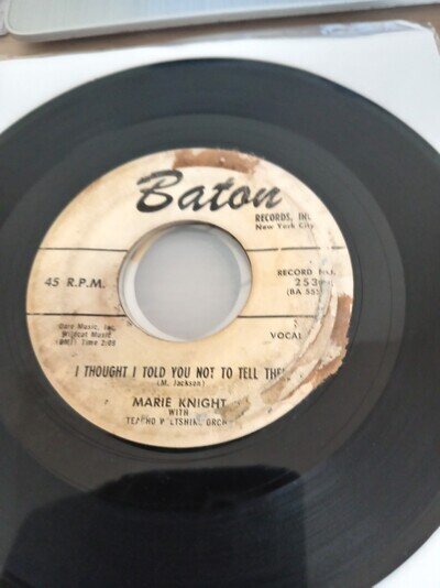Marie Knight - I Thought I Told You Not To Tell Them. R&B Monster. U. S. Baton