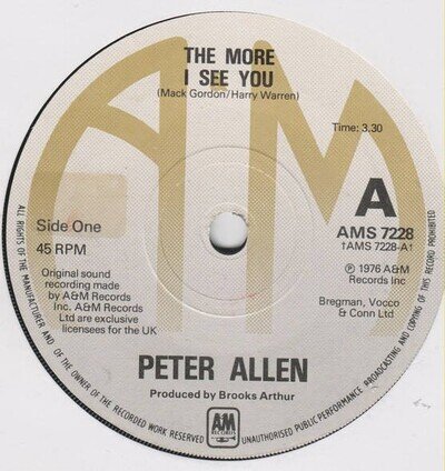 Peter Allen - The More I See You (VINYL)