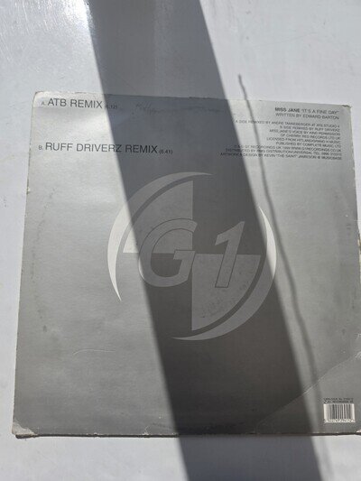 Miss Jane It's A Fine Day 12" Vinyl Single Remixes ATB Ruff Driverz 1999
