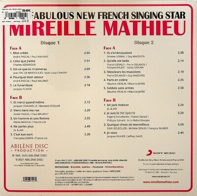 Mireille Mathieu – The Fabulous New French Singing Star 2-LP NEW** 2021 Vinyl