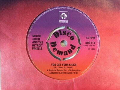 60s N. Soul - MITCH RYDER You get your kicks/Breakout 1975 UK PYE D DEMAND VG+