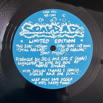 Soapbar- Joint Project- Total Feeling 12 Vinyl SBR001- Near Mint Condition