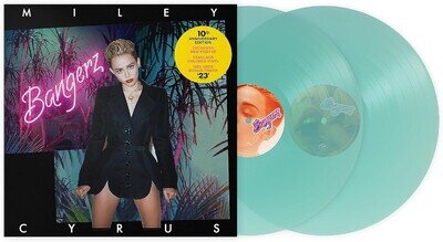 MILEY CYRUS - BANGERZ - ANNIVERSARY SEA GREEN GLASS DBLE VINYL ALBUM NEW SEALED