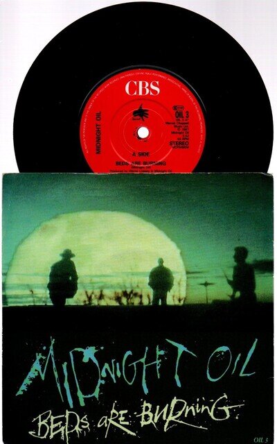 MIDNIGHT OIL - BEDS ARE BURNING (1989 7" vinyl single)
