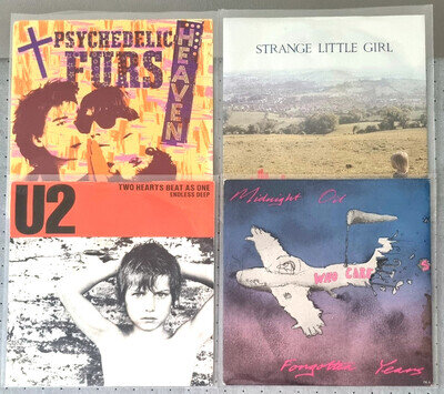 4 U2 Two Hearts Beat As One + Midnight Oil Forgotten Years 7" post punk job lot