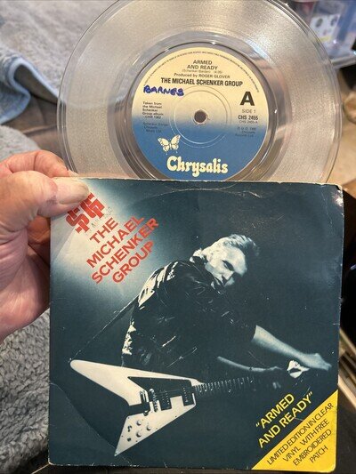 THE MICHAEL SCHENKER GROUP - Armed and Ready 7” Single Clear Vinyl 1980 Vg+