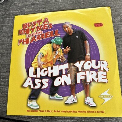 Busta Rhymes Pharrell Williams Light Your Ass On Fire 12” Vinyl Artista 2003 VG+
