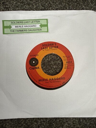 Soldiers Last Letter Merle Haggard Vinyl Record