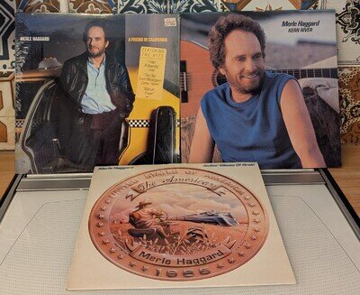 Merle Haggard Job Lot x 3 Vinyl LP Records Good Condition