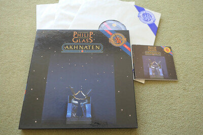 PHILIP GLASS – AKHNATEN 3LP BOX SET – Nr MINT 1987 MODERN CLASSICAL ELECTRONIC