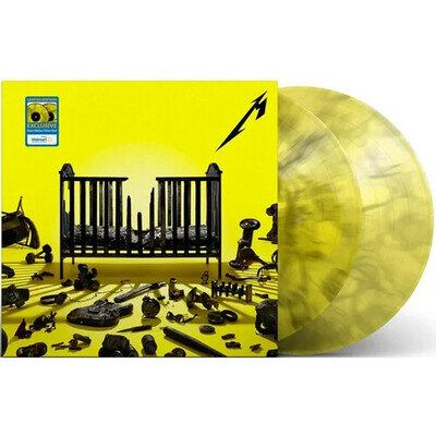 METALLICA 72 SEASONS YELLOW BLACK SWIRL NEVER MELLOW VINYL 2LP WALMART USA *WEAR