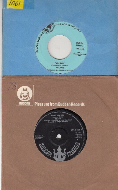 PACK of 2 MELANIE 45s *BRAND NEW KEY-UK & OH BOY-US* FOLK ROCK