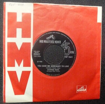 MANFRED MANN YOU GAVE ME SOMEBODY TO LOVE/POISON IVY HMV LABEL 1966