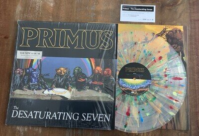 PRIMUS - THE DESATURATING SEVEN RAINBOW SPLATTER VINYL FROM 2017 W/LYRICS INSERT