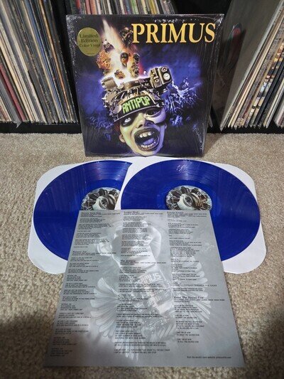 Primus Antipop Lp Blue Vinyl Limited 2018 Press Shrink/Hype/Insert NM-/EX Wax