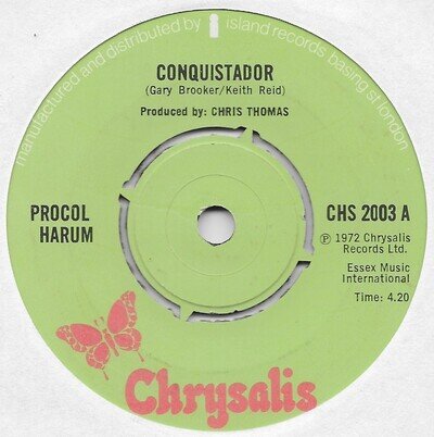 Procol Harum - Conquistador / Luskus Delph - 7" Vinyl 45 - VG