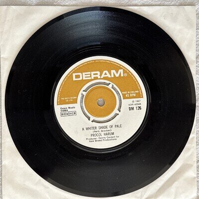 Procol Harum – A Whiter Shade Of Pale. 1967 UK 7" Vinyl NM
