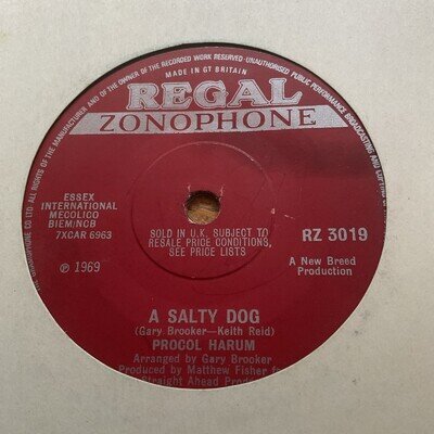 PROCUL HARUM - A SALTY DOG - 1969 REGAL ZONOPHONE