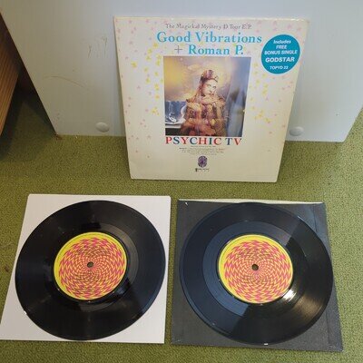 Psychic TV The Magickal Mystery D Tour E.P. Good Vibrations + Roman P. Vinyl x 2