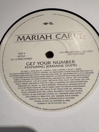 MARIAH CAREY VINYL JERMAINE DUPRI R&B DEF JAM 12 INCH