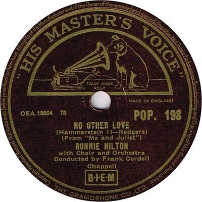 Ronnie Hilton - No Other Love / It's All Been Done Before (Shellac, 10", Pur)
