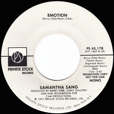 Samantha Sang - Emotion (7", Single, Mono, Promo, Pur) (Near Mint (NM or M-)) -