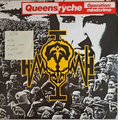 Queensrÿche Operation Mindcrime Vinyl Record VG/VG MTL 1023 1988