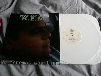 R.E.M. - EVERYBODY HURTS 12" WHITE VINYL ROCK POP EX/NM