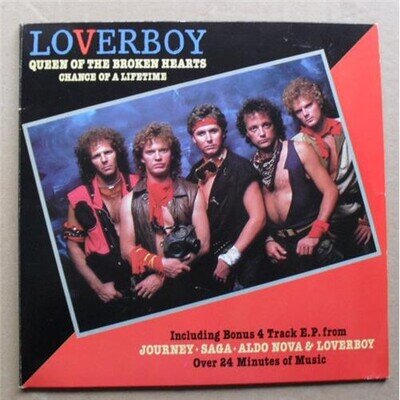 LOVERBOY QUEEN OF THE BROKEN HEARTS (2 X 7) 7" 1983 DOUBLE SINGLE IN G/FOLD COV