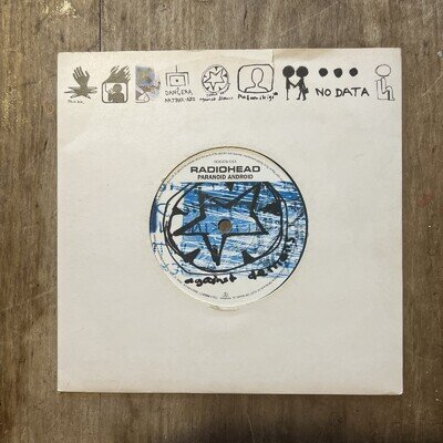 Radiohead Paranoid Android 7" Blue Vinyl Record 1997 Parlophone UK First Press