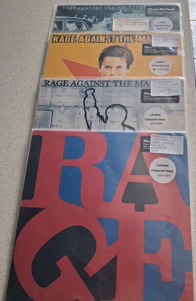 RAGE AGAINST THE MACHINE ALL 4 MOV COLOURED VINYL ALBUMS UNPLAYED