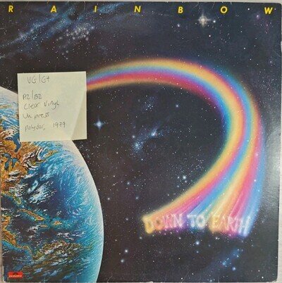 Rainbow Down To Earth Clear Vinyl Record VG/G+ POLD 5023