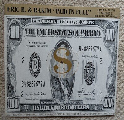 ERIC B AND RAKIM PAID IN FULL 12" VINYL EXCELLENT CONDITION