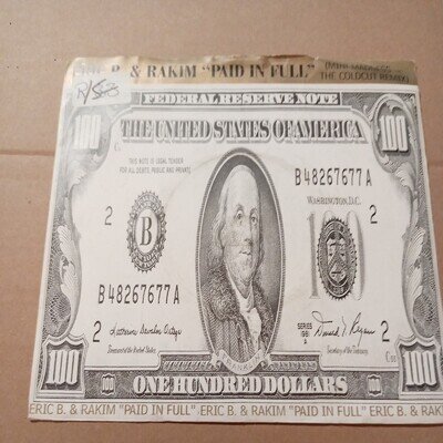 ERIC B. & RAKIM - PAID IN FULL VINYL 45. 1987 BRW 78. VG+/VG+ (1)