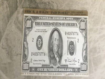 ERIC B & RAKIM PAID IN FULL (EDITED VERSION) 7" SINGLE RECORD 1987 Excellent